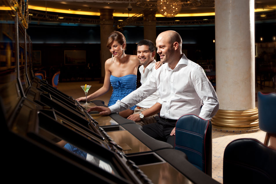 happy-adults-formal-dressed gambling in-casino- real action slots
