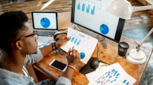 data analysis slots - man studying data patterns - real action slots